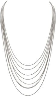 MADISON BEVERLY HILLS Vintage 1970s Silvertone 8 Strand Snake Chain Necklace