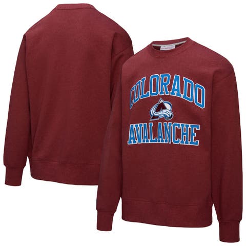 Men's Mitchell & Ness Burgundy Colorado Avalanche Playoff Win Fleece Pullover Sweatshirt