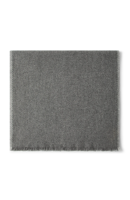 Brunello Cucinelli Cashmere Diagonal Scarf In Medium Grey
