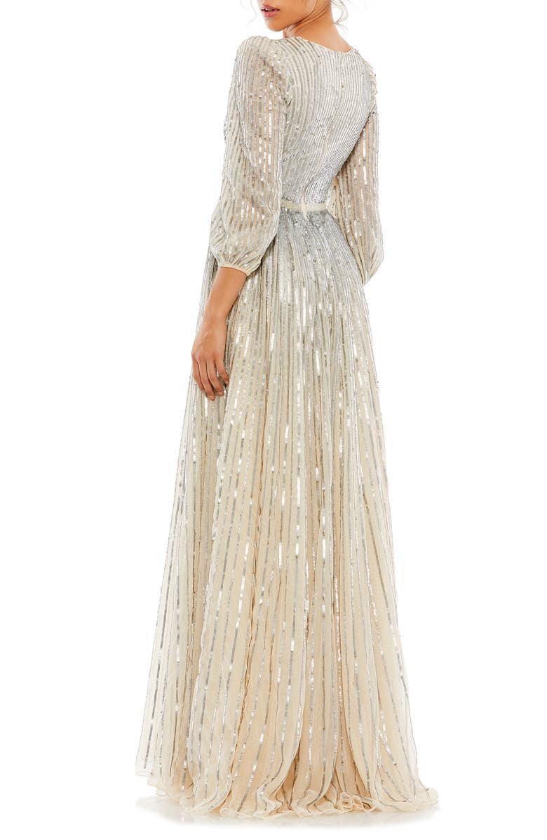 Mac Duggal Sequin Surplice Tulle Gown, Alternate, color,