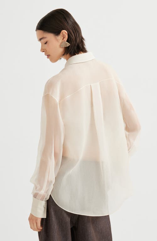 Brunello Cucinelli Crispy Silk Shirt In Multi