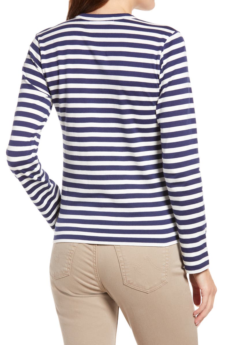 Comme des Garçons PLAY Striped Long Sleeve T-Shirt, Alternate, color, 