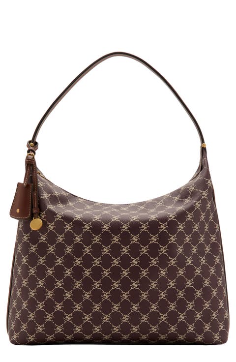 Logo Faux Leather Shoulder Bag