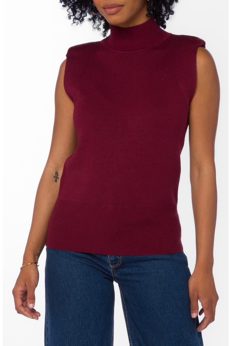 Camari Mock Neck Sleeveless Sweater, Alternate, color, BORDEAUX