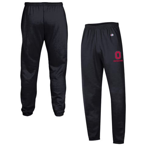 Men's Champion  Black Ohio State Buckeyes Powerblend Banded Fleece Sweatpants