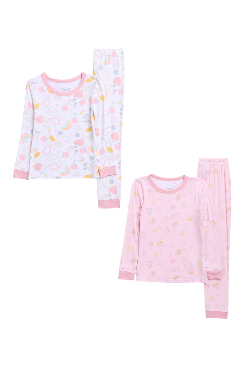 Kids' 2-Pack 2-Piece Pajamas, Main, color, PINK
