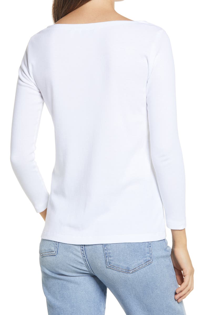 vineyard vines Simple Boatneck Top, Alternate, color, White Cap