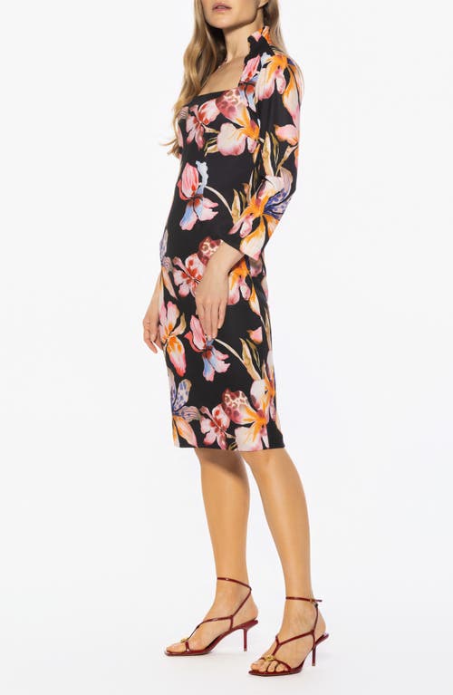 ALEXIA ADMOR ALEXIA ADMOR MARAIS NECK MIDI SHEATH DRESS
