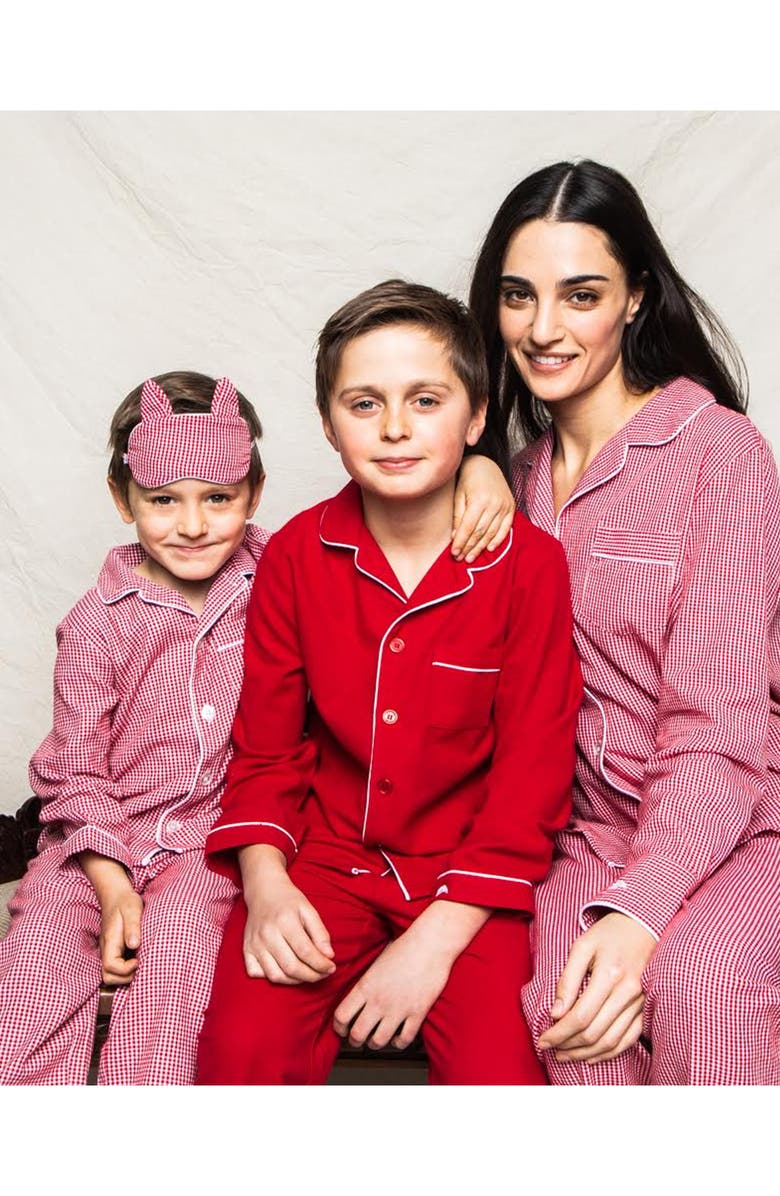 Petite Plume Kids' Red Flannel Two Piece Pajamas, Alternate, color, Red