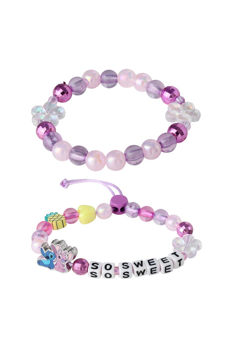 Angel & Stitch Bracelet Set for Girls 2-Piece Official License, Main, color, Purple