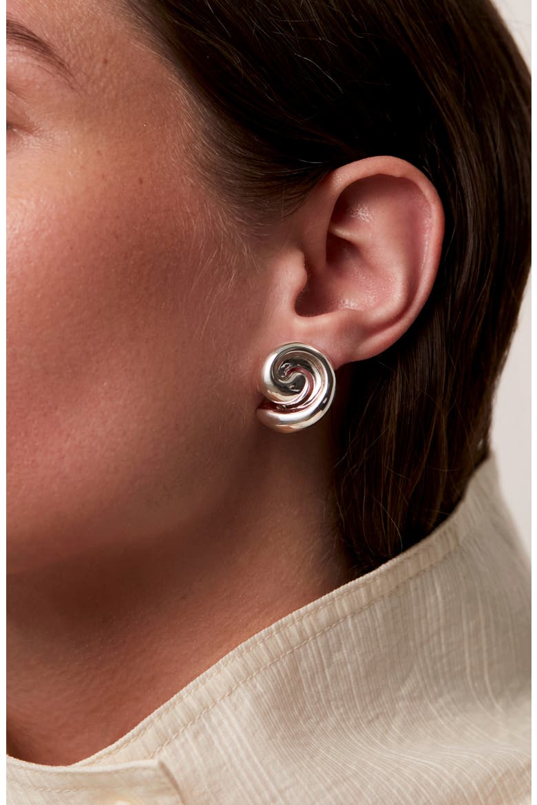Gio Stud Earrings, Alternate, color, HIGH POLISH SILVER