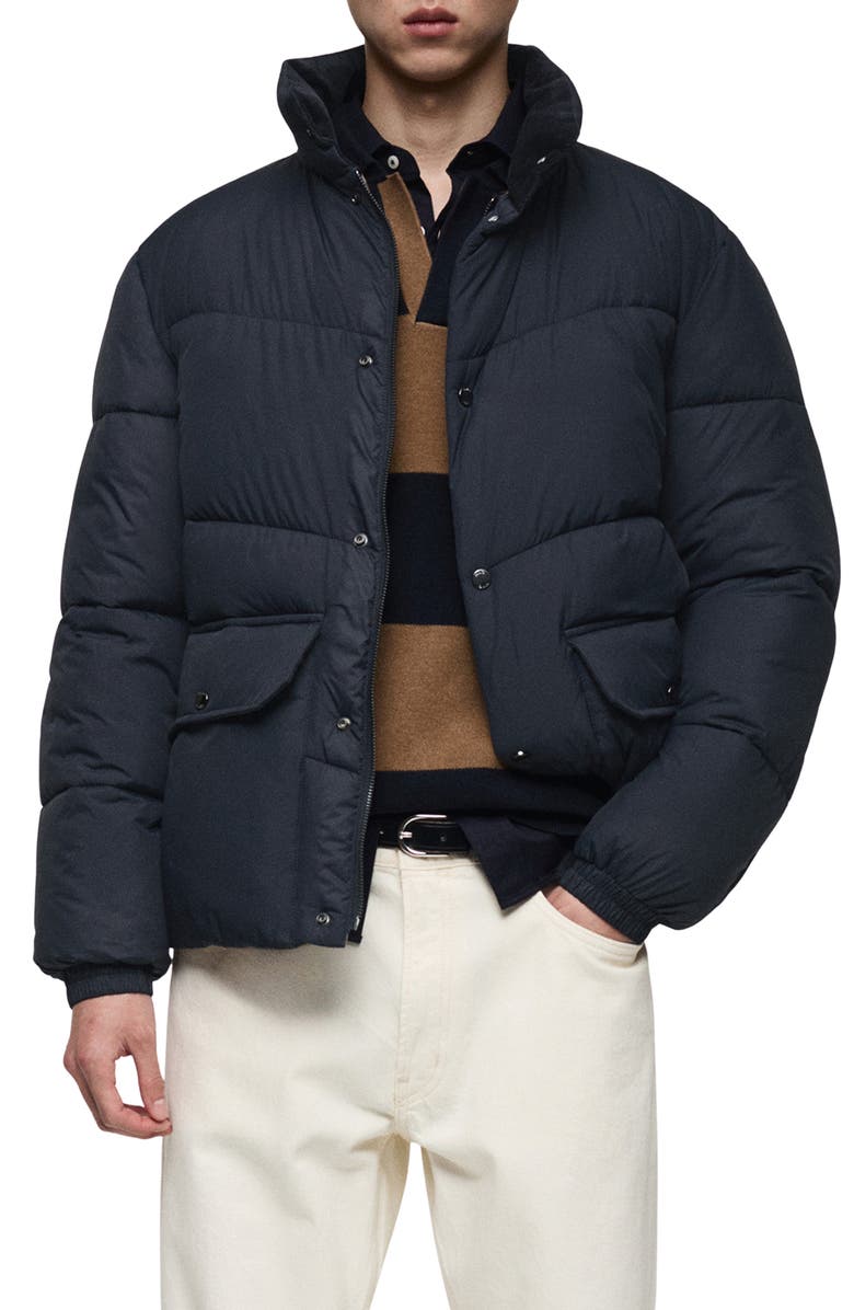 MANGO Water Repellent Quilted Jacket, Main, color, 