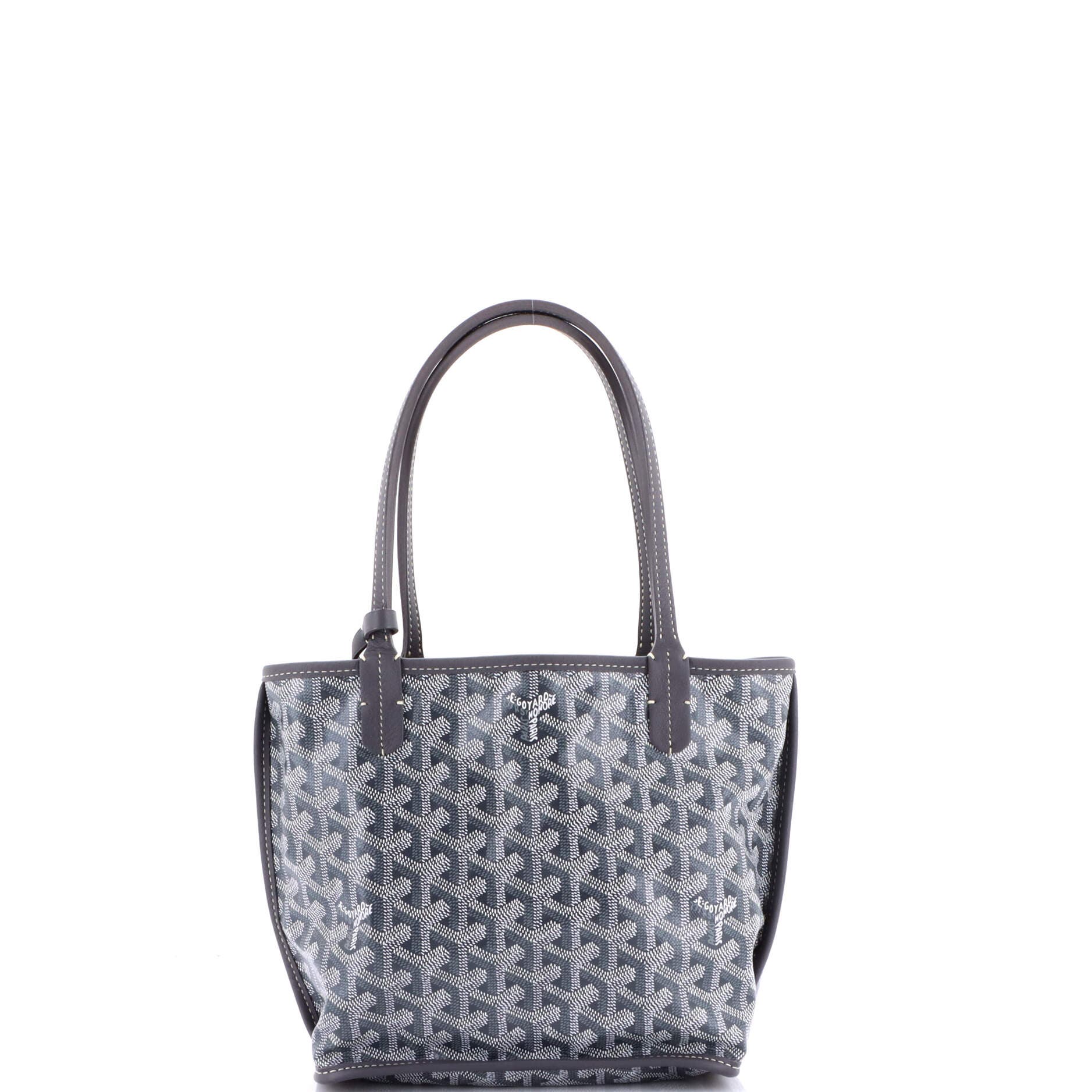Pre-Owned Goyard Anjou Reversible Tote Coated Canvas Mini, Alternate, color, Gray