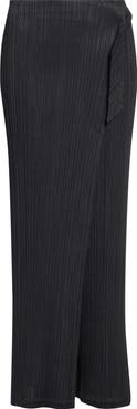 Pleats Please Issey Miyake Facade Pleated Wrap Skirt