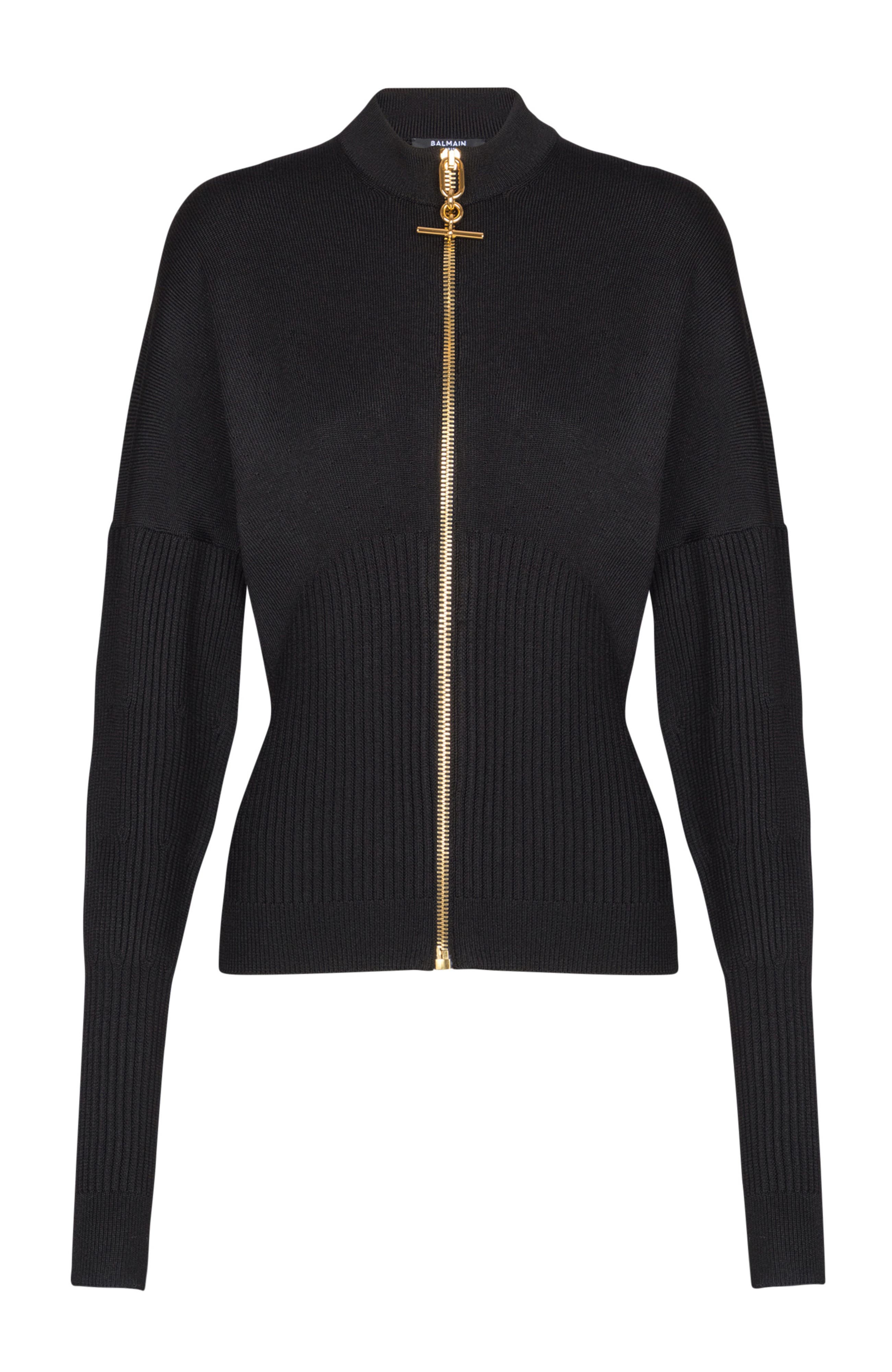 Zipped knit cardigan