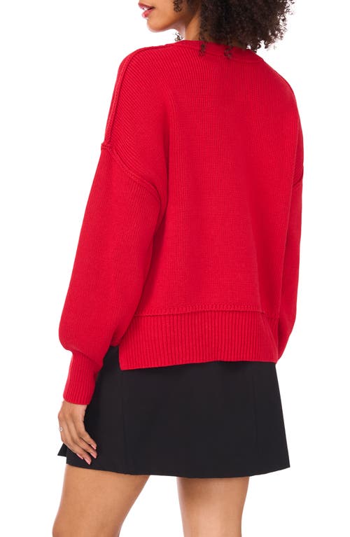 1.state Relaxed Crewneck Sweater In Red
