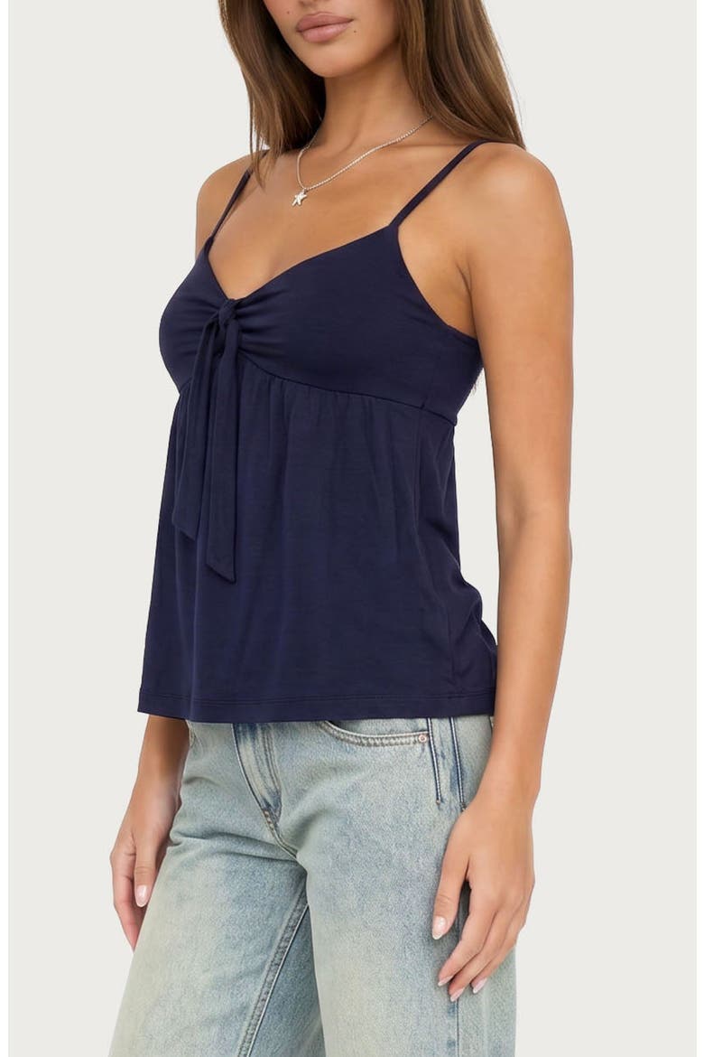 Michey Tie Front Babydoll Camisole, Alternate, color, NAVY