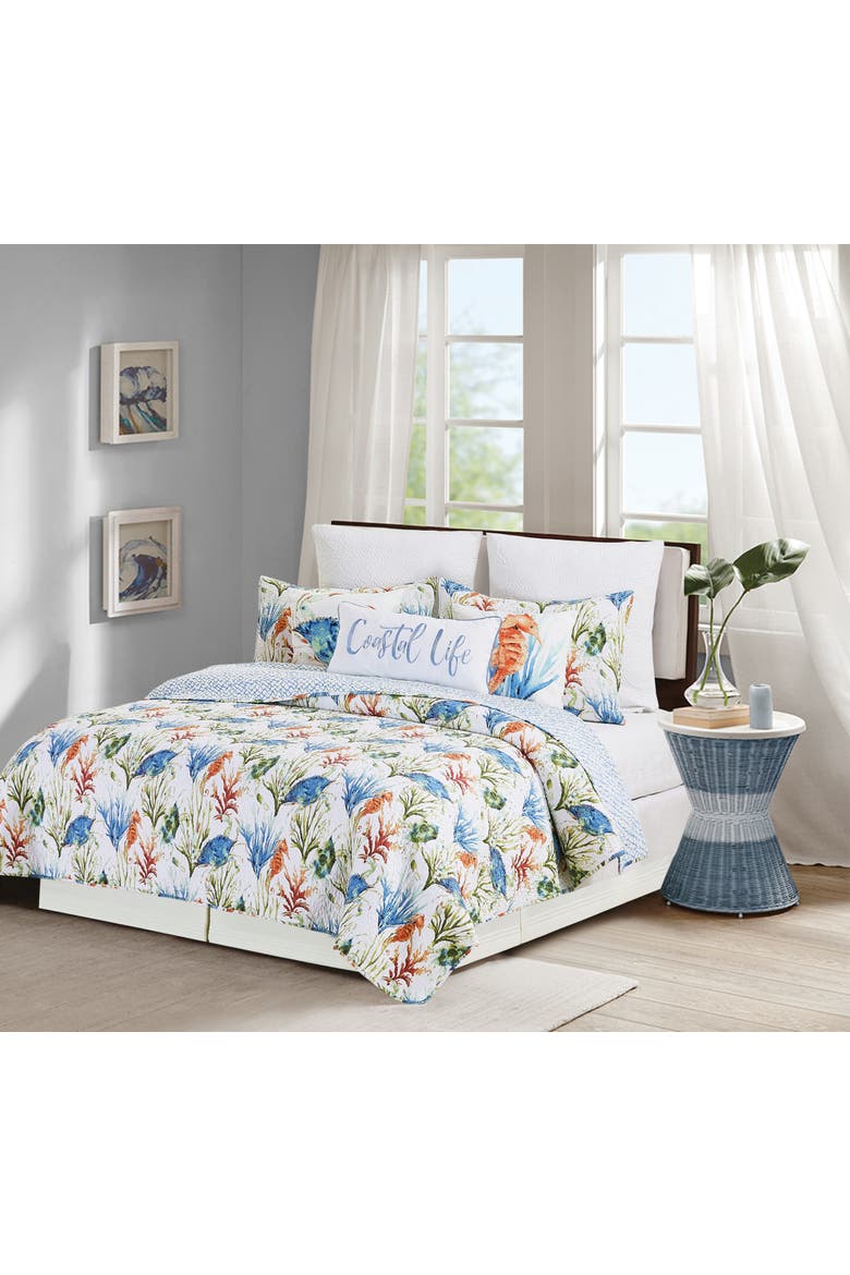 Marino Cotton Quilt Set  - Reversible and Machine Washable, Alternate, color, Blue
