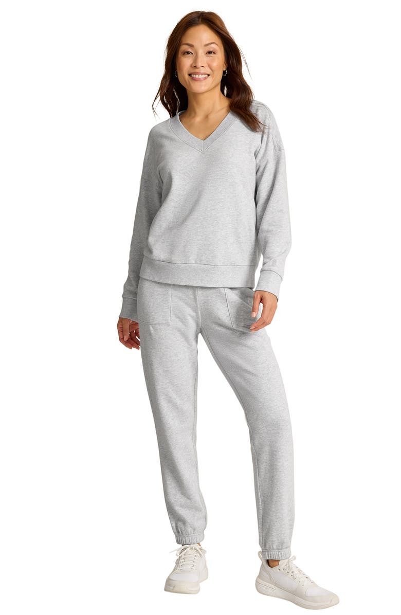 Tommy Bahama Marina del Mar Cotton V-Neck Sweatshirt, Alternate, color, Summer Grey Heather