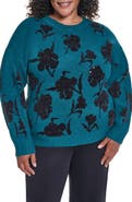 KARL LAGERFELD PARIS Floral Embellished Sweater