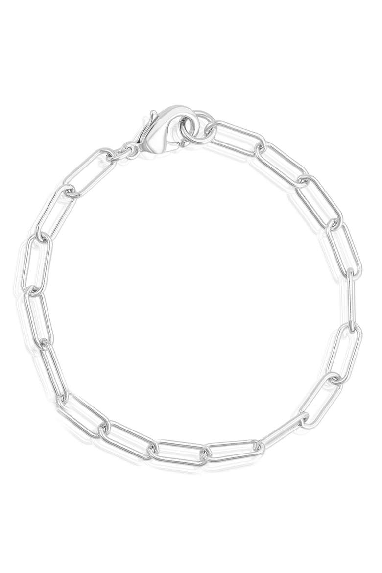 Water Resistant Paper Clip Chain Bracelet, Main, color, SILVER