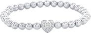 SIMONA Pavé Cubic Zirconia Heart Beaded Bracelet