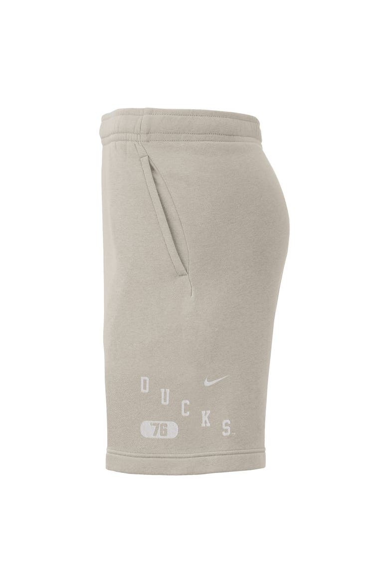 Men's Nike Cream Oregon Ducks Fleece Shorts, Alternate, color, Natural