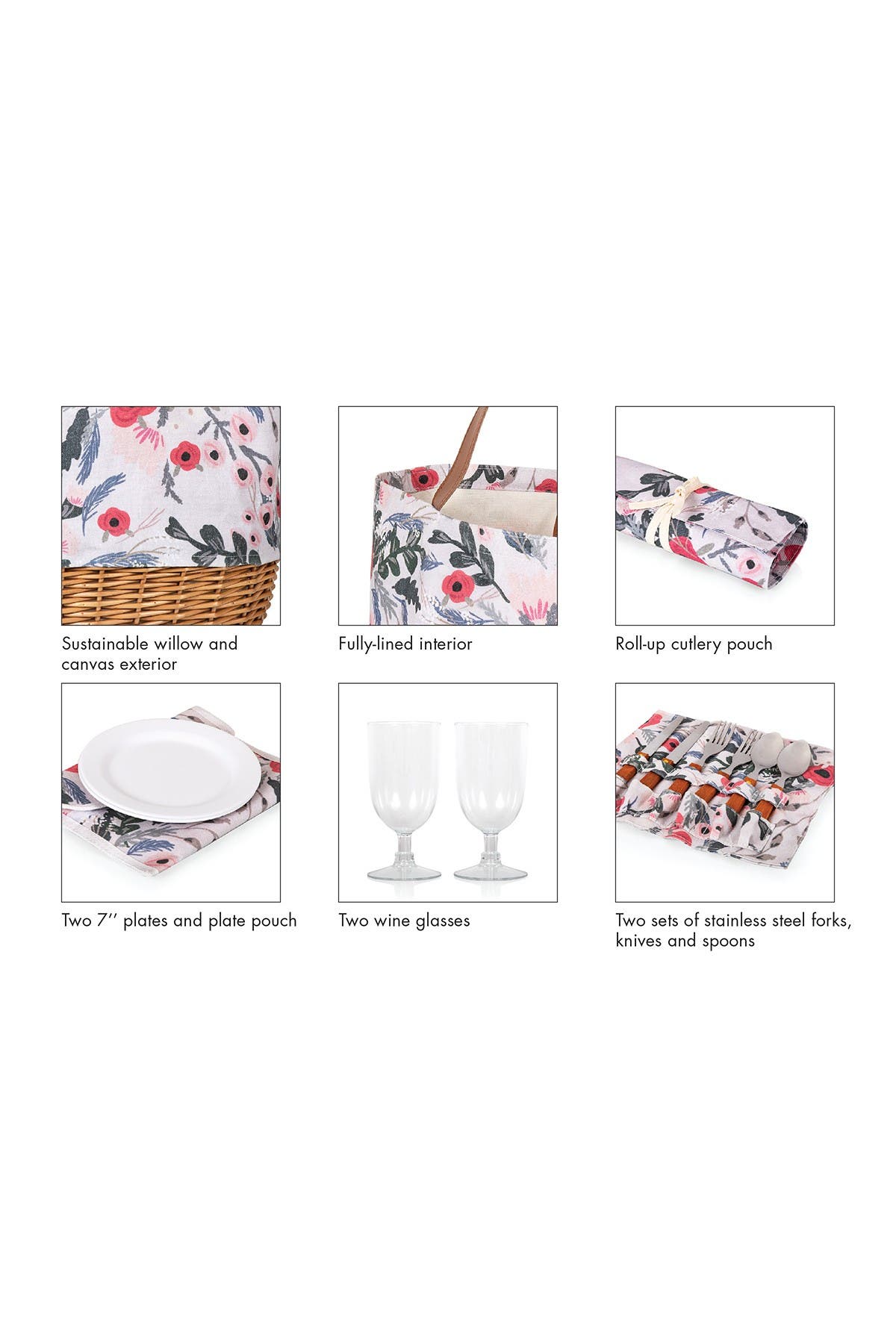 Promenade Picnic Basket, Alternate, color, MULTI