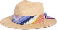 Missoni Scarf Trimmed Straw Sunhat