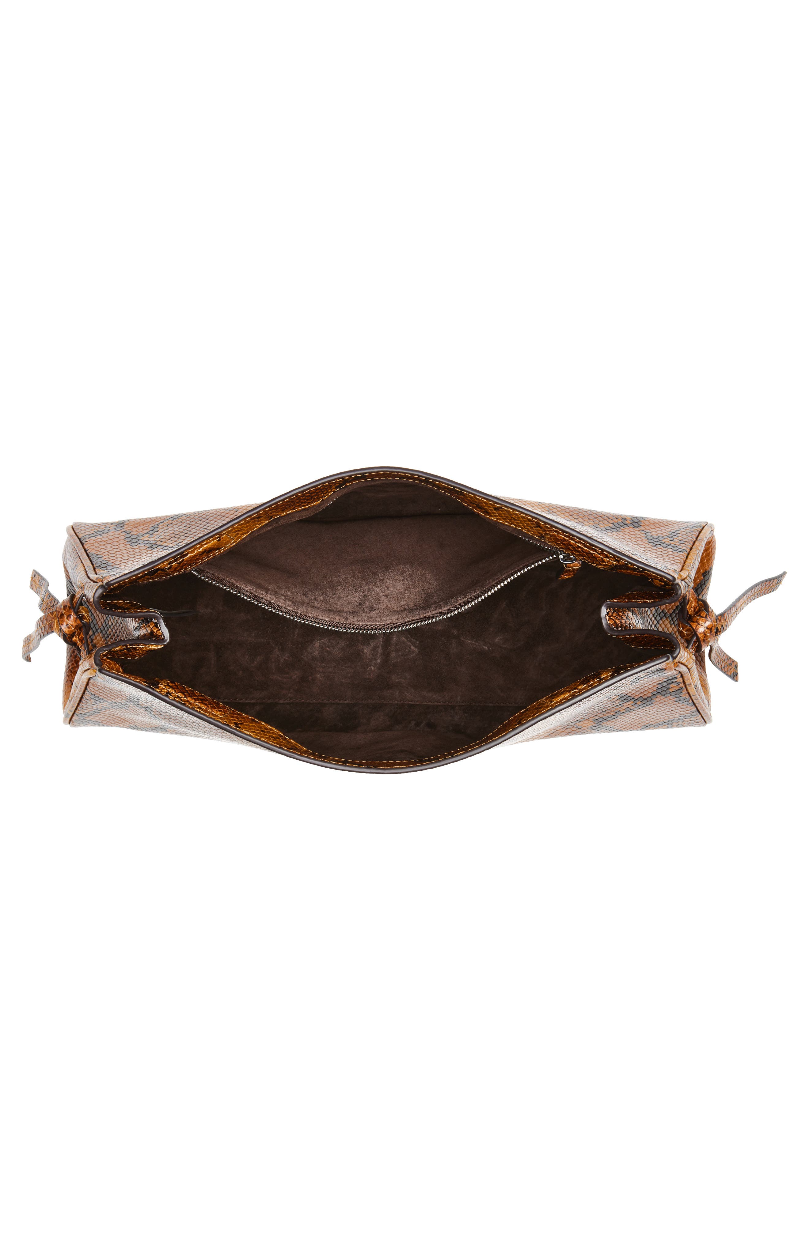 STAUD Maude Soft Leather Clutch, Alternate, color, Snake