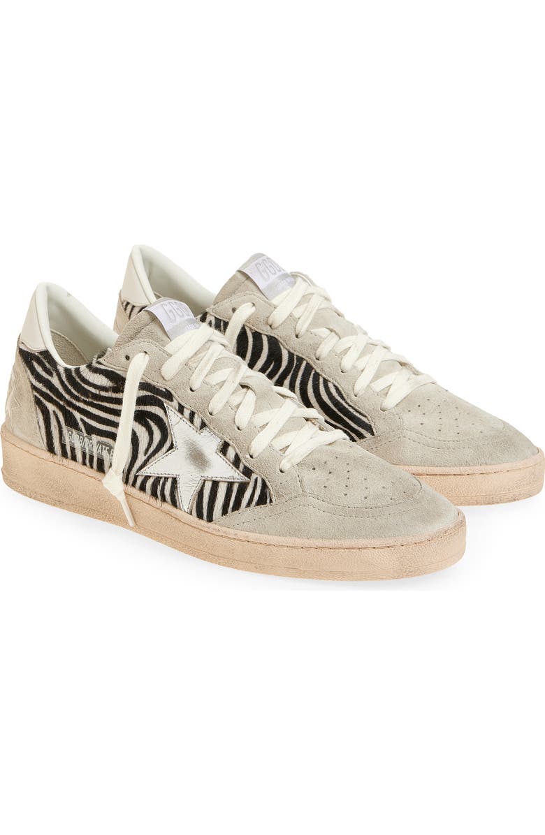 Golden Goose Ball Star Genuine Calf Hair Sneaker, Main, color, Zebra