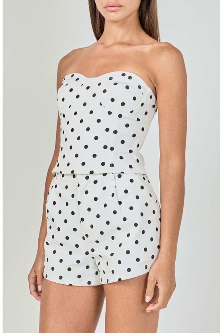 Dot Tube Top, Alternate, color, WHITE/ BLACK