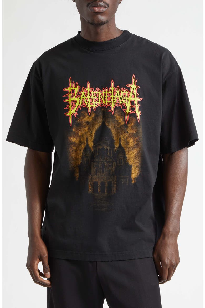 Medium Fit Sacré Couer Graphic T-Shirt, Main, color, 1000 BLACK