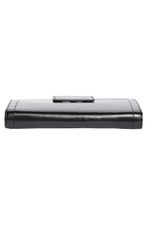 Hobo Violet Leather Wristlet In Black