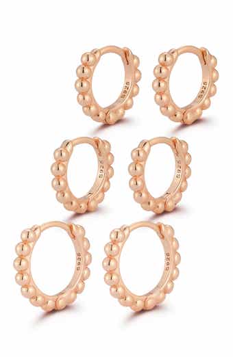 GLAZE JEWELRY Set of 3 Beaded Hoop Earrings