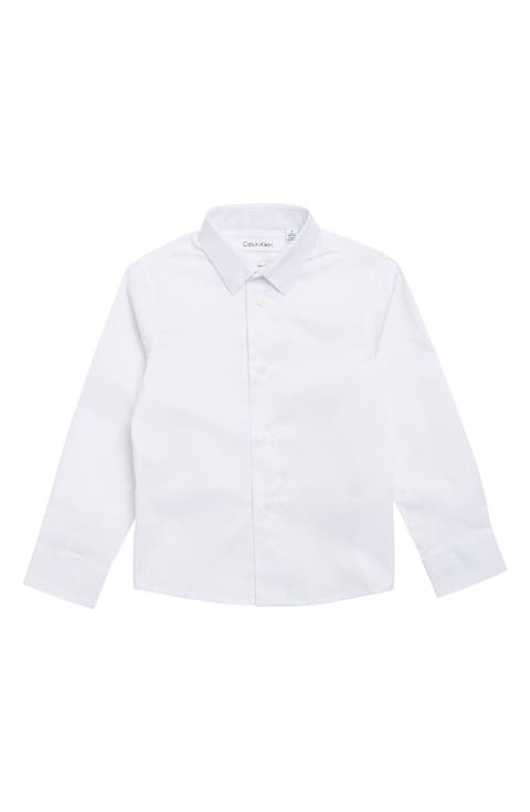 Solid Stretch Poplin Shirt (Little Boys)