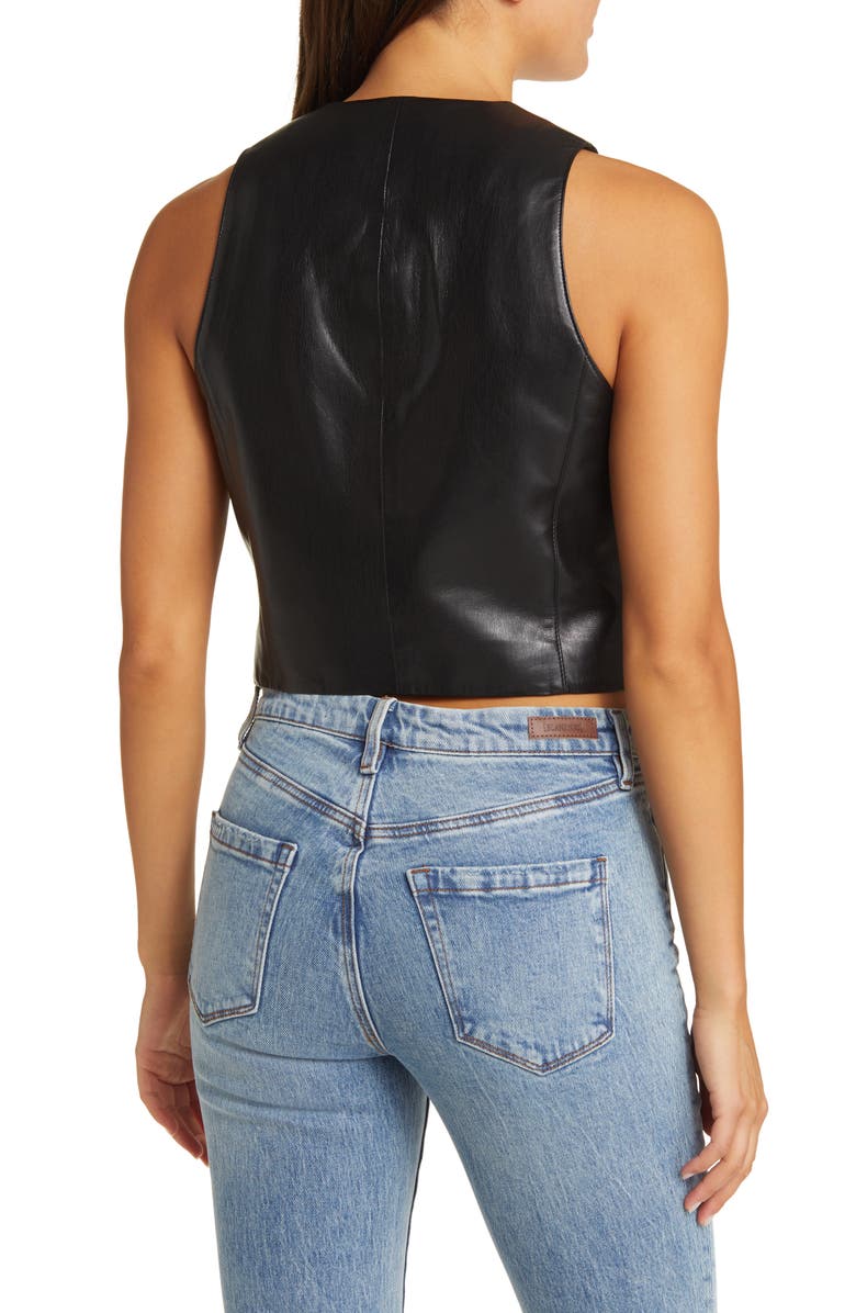 BLANKNYC Faux Leather Waistcoat, Alternate, color, 