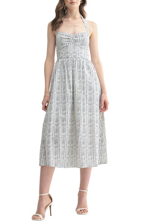 Halter Bustier Midi Dress
