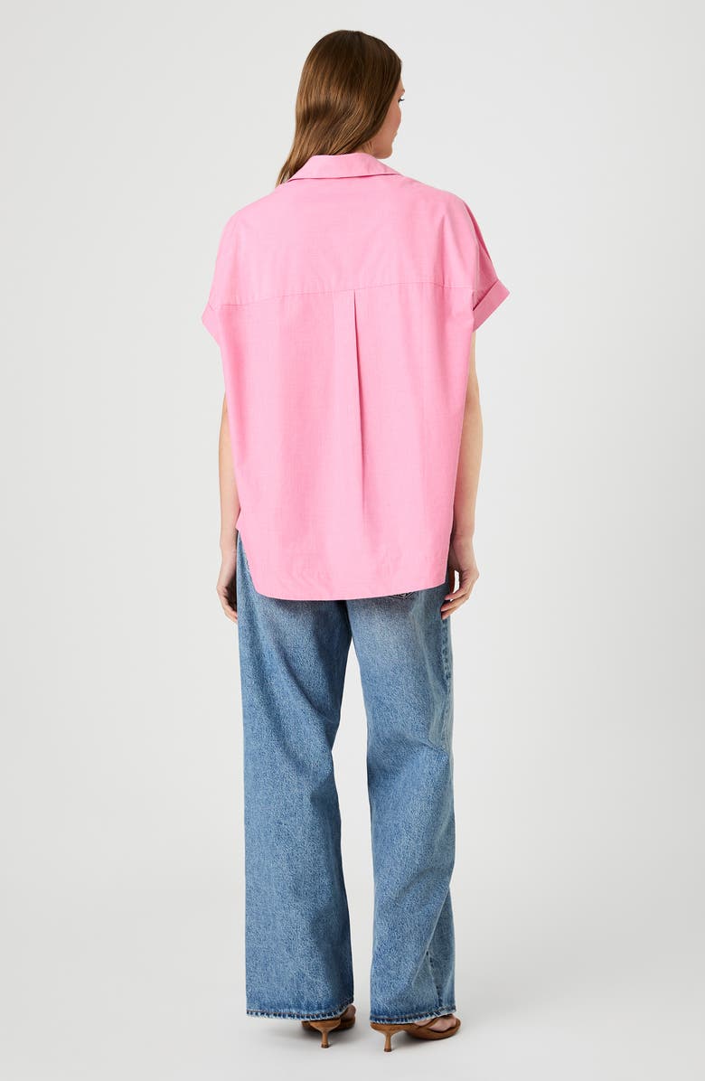 French Connection Rhodes Stripe Short Sleeve Poplin Popover Shirt, Alternate, color,