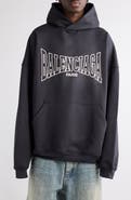 Balenciaga Oversize Cotton Fleece Logo Graphic Hoodie