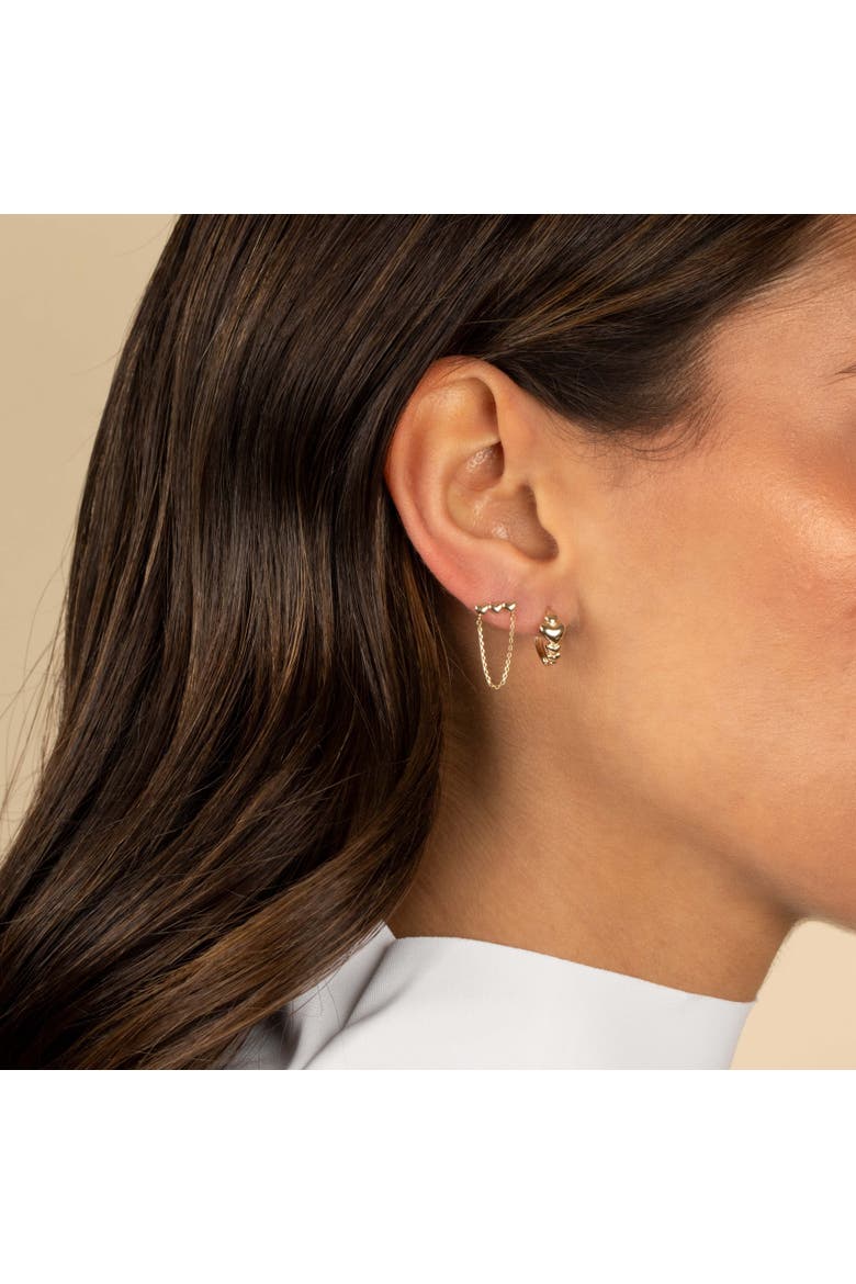 Solid Hearts Graduated Huggie Earring 14K, Alternate, color, 14K Gold