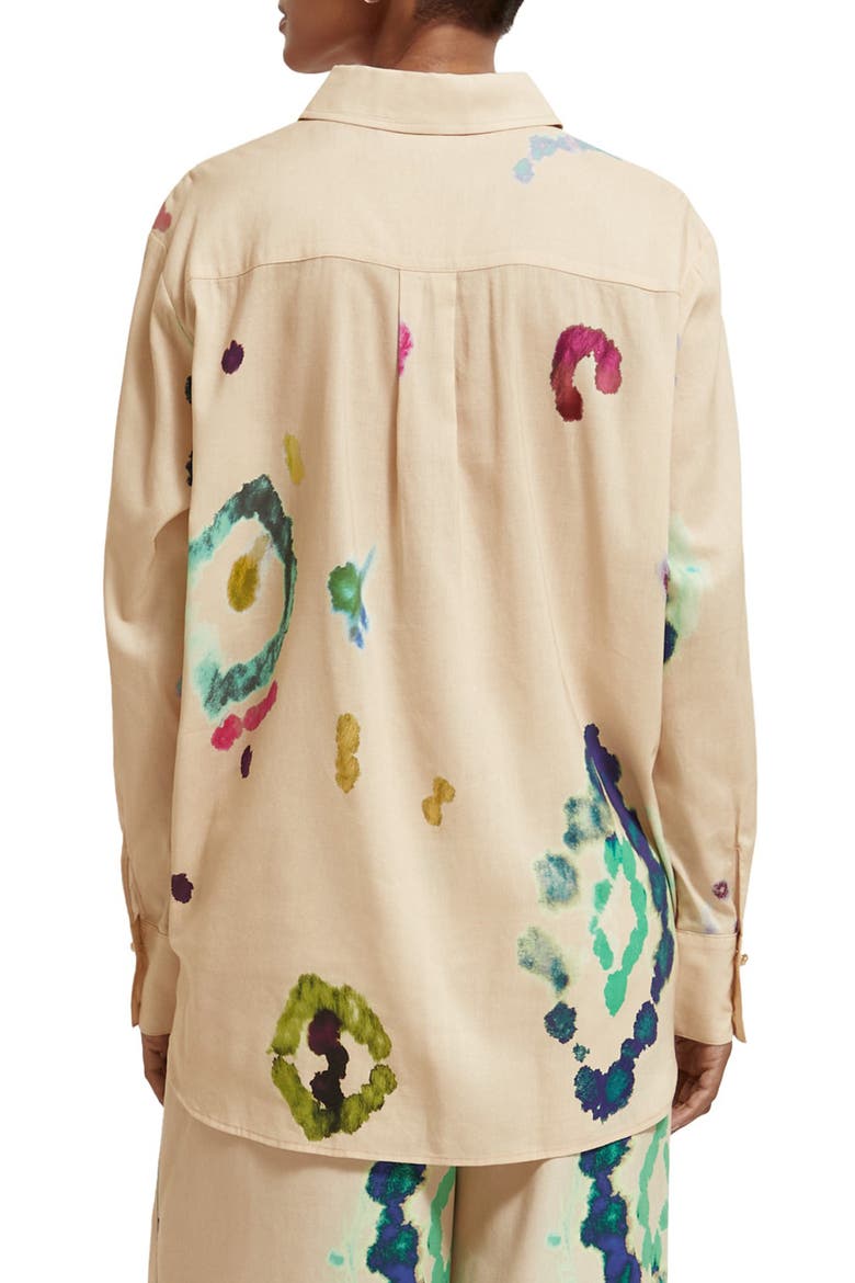 Tie-Dye Print Organic Cotton Blend Shirt, Alternate, color, 6672-GALAXY DYE SOFT ICE