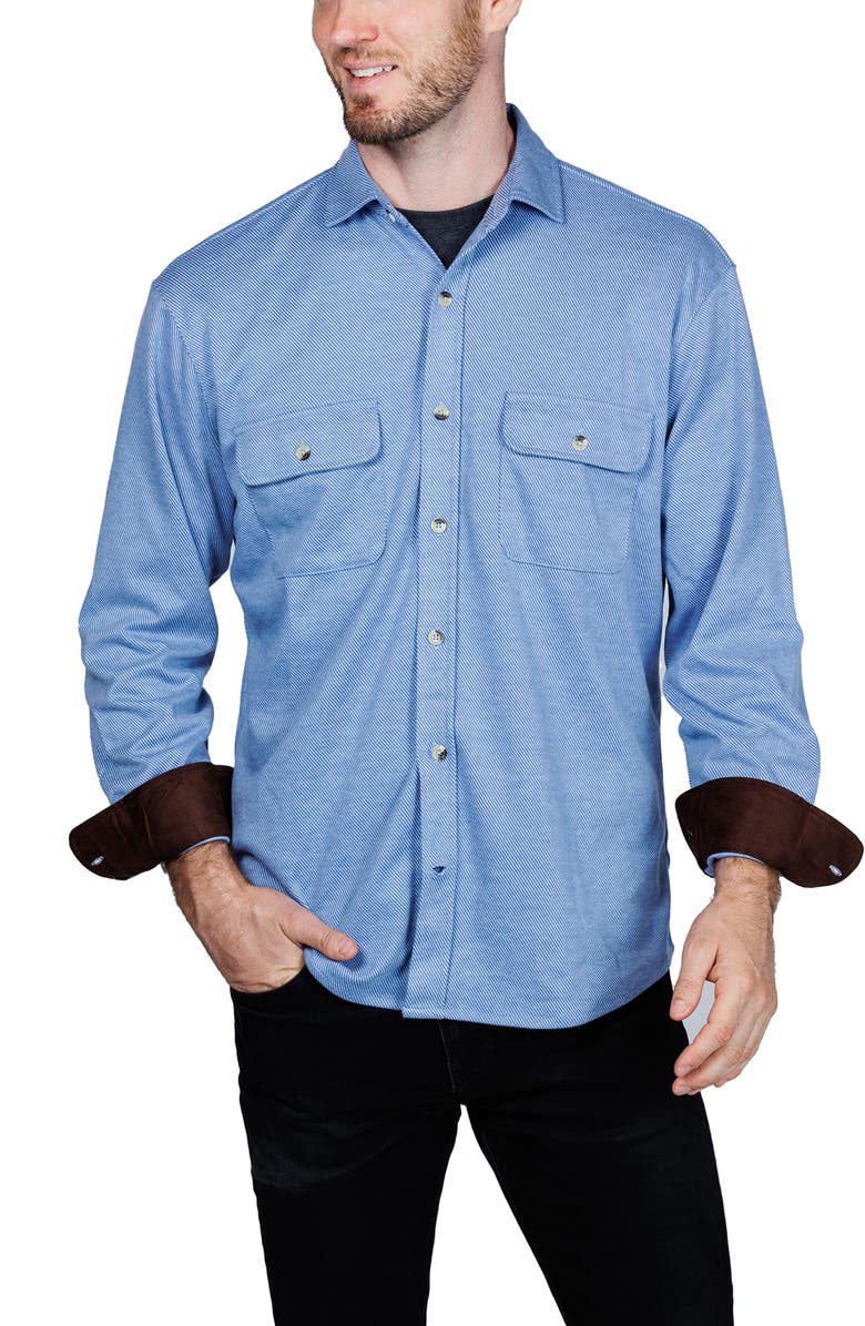 TailorByrd Mélange Solid Shirt Jacket, Alternate, color, Oasis Blue