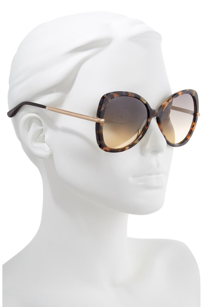 Cruz 58mm Butterfly Sunglasses, Alternate, color, DARK HAVANA/ BROWN