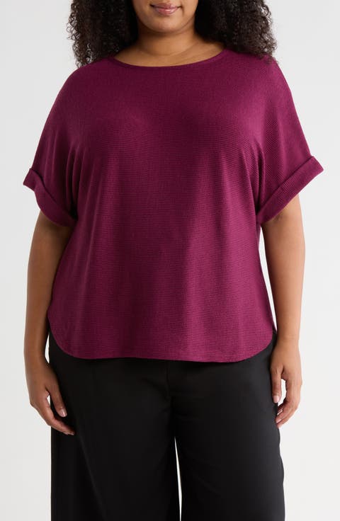 Dolman Short Sleeve Top (Plus)