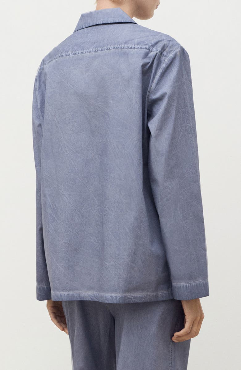 MANGO Garment Dyed Button-Up Shirt, Alternate, color, Ink Blue