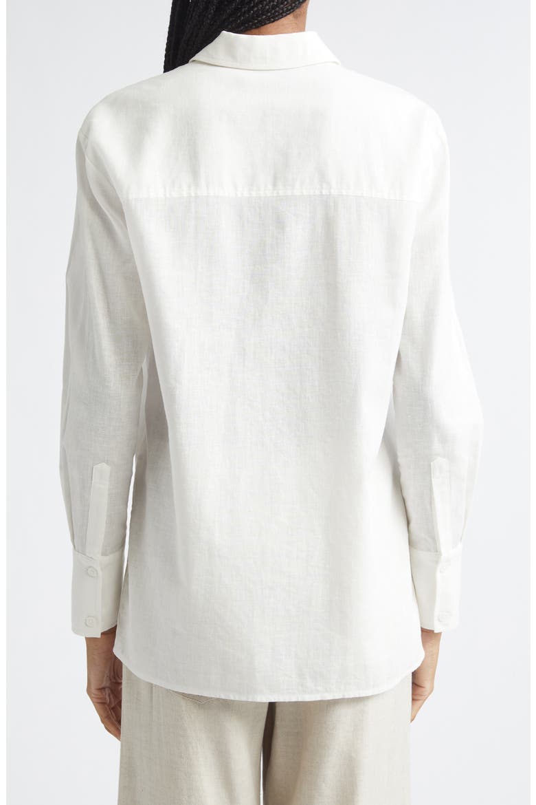 Riley Linen Blend Boyfriend Shirt, Alternate, color, COCONUT