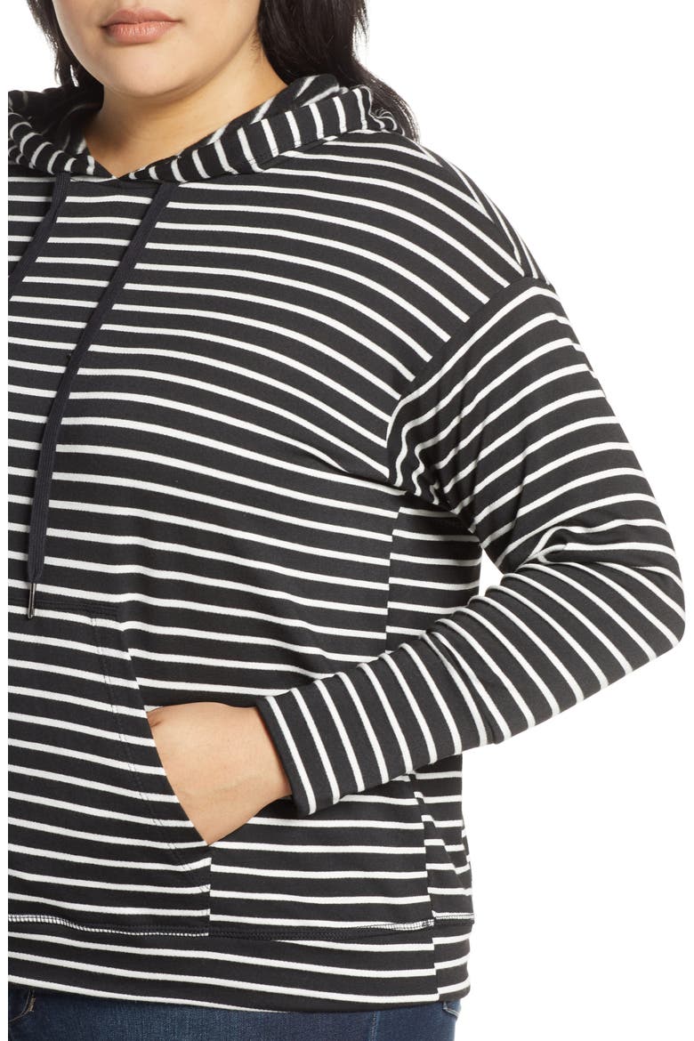 Hoodie Sweatshirt, Alternate, color, BLACK IVORY DANA STRIPE