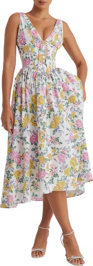 Emmelina Floral Cotton Blend Dress