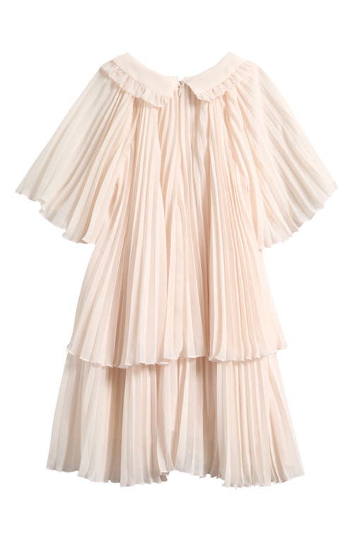 Reiss Kids' Nadia Accordion Pleat Dress In Nude